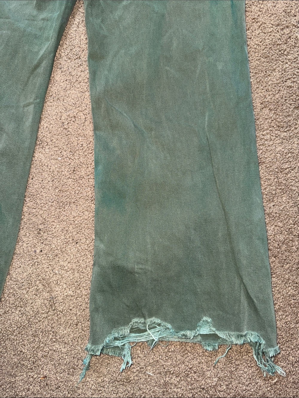 Vervet High-Rise Green Distressed Flare Jeans - Picture 6 of 9